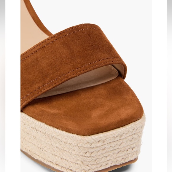 Veronica Beard NWOT $350 Gianna Brown Suede Espadrille Platform Wedge Sandals 9 - Picture 4 of 5